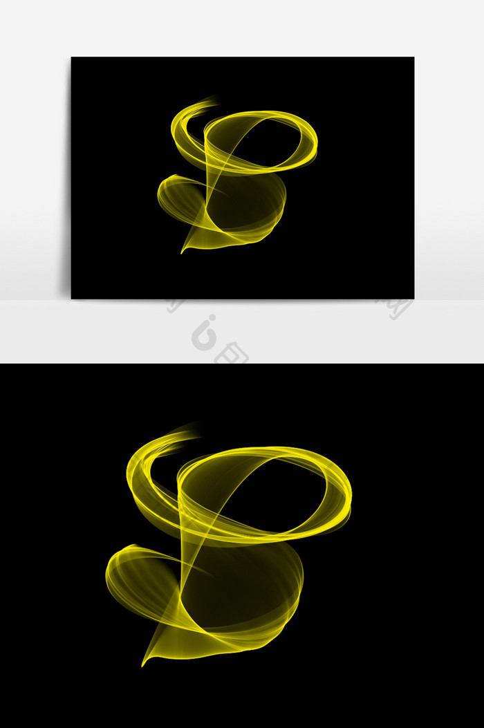 黄色光束带元素设计