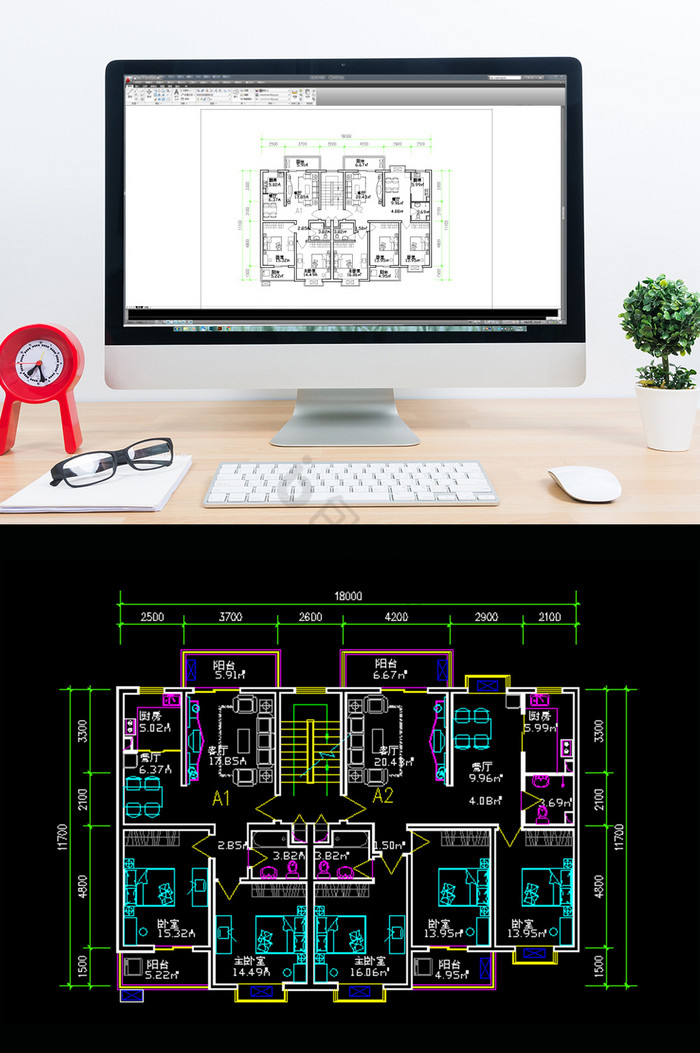 定制大户型多居室房屋平面图CAD平面图图片