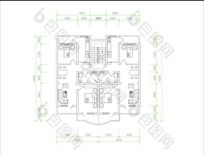 全屋定制层户型建筑cad图纸-包图网