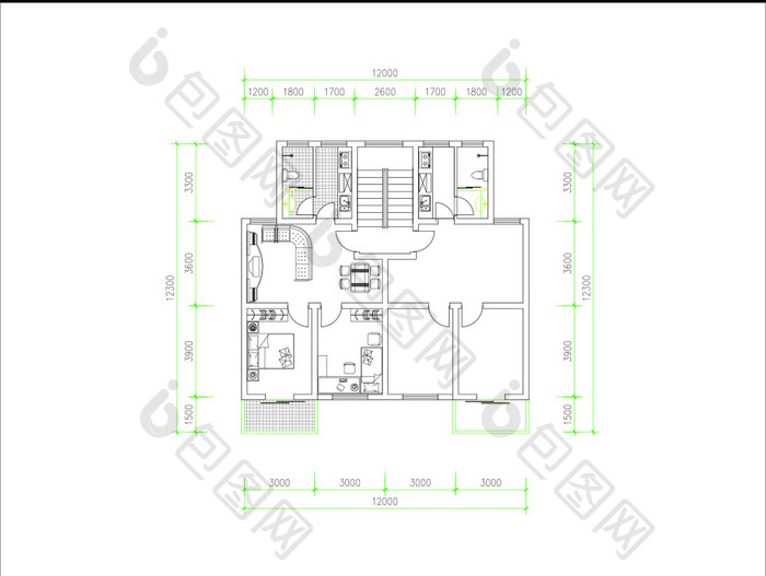 房屋平面图多层户型图CAD图纸