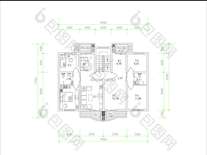 室内设计房屋平面图CAD