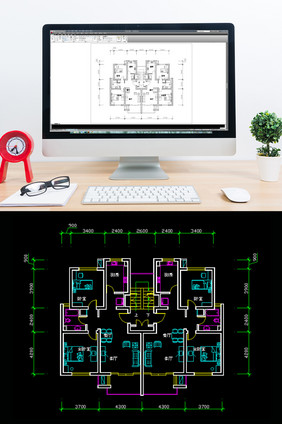 CAD多户型平面图
