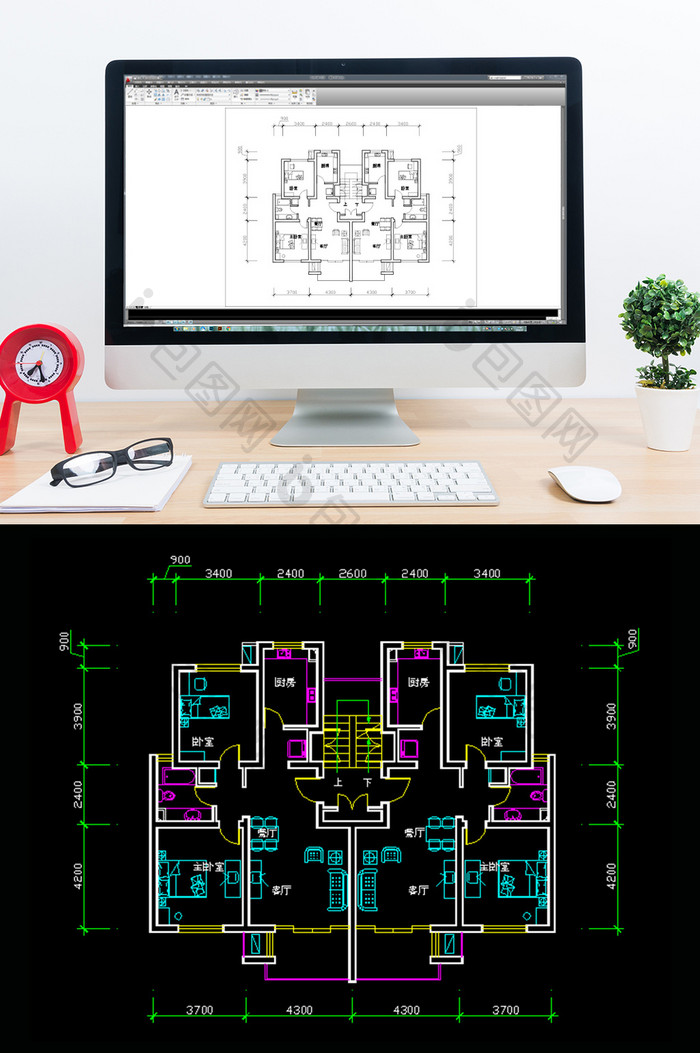 CAD多户型平面图