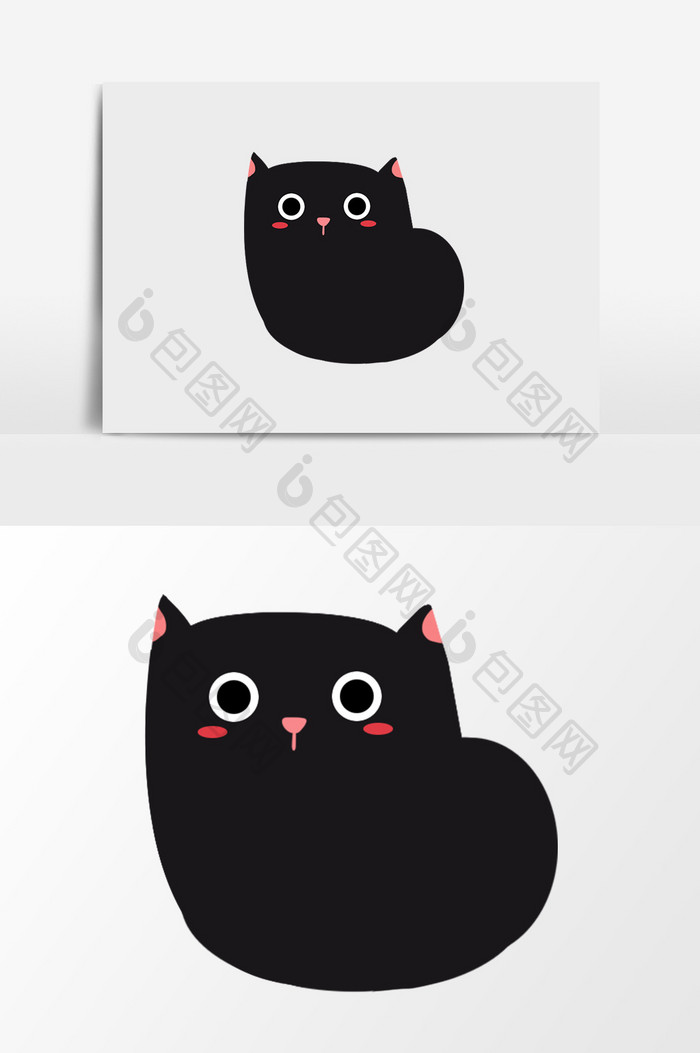 卡通黑色可爱猫咪