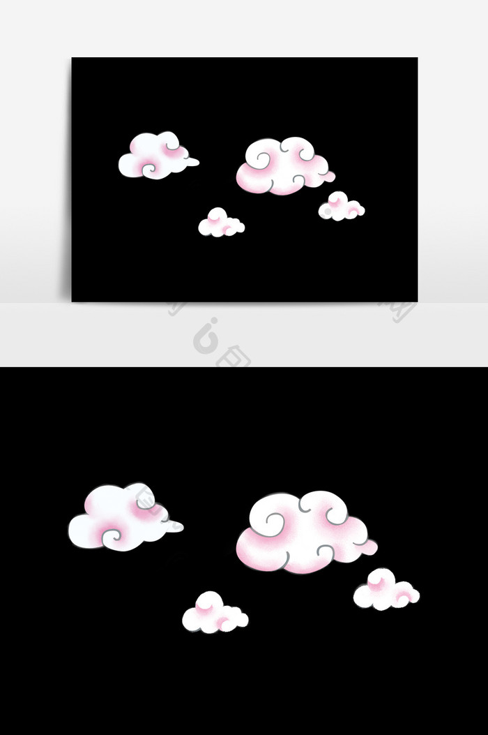 卡通粉色可爱云朵