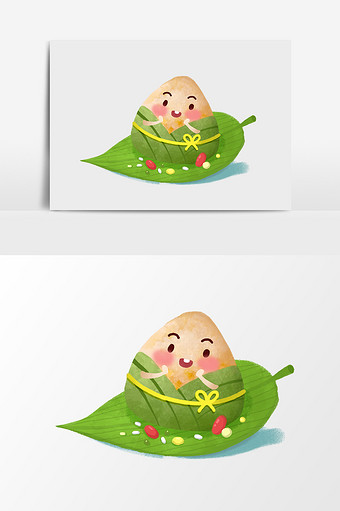 卡通水彩可爱粽子图片