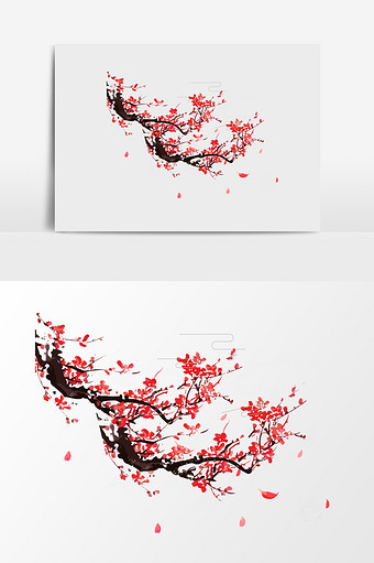 中国风水彩国画花卉图案图片