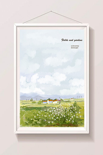 手绘水彩花卉风景背景唯美壁纸封面图片