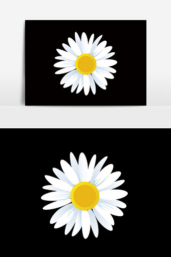 卡通漫画白色菊花图案图片下载