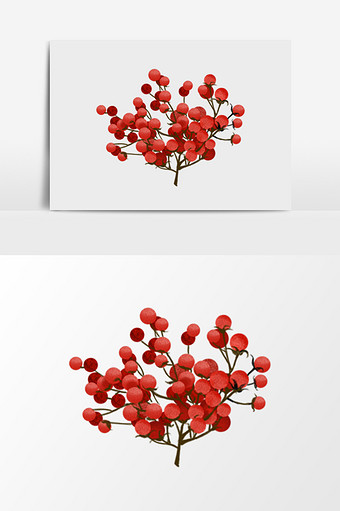 水彩手绘红色花朵图片