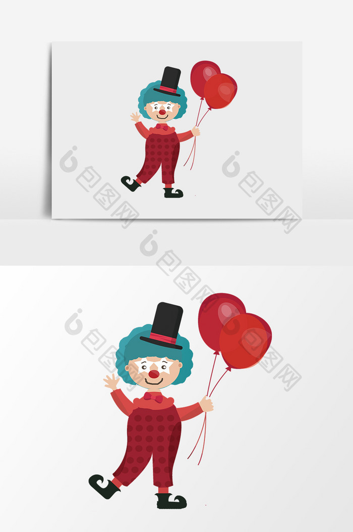 卡通手绘小丑气球