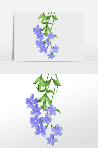 手绘插画元素紫色的花朵图片