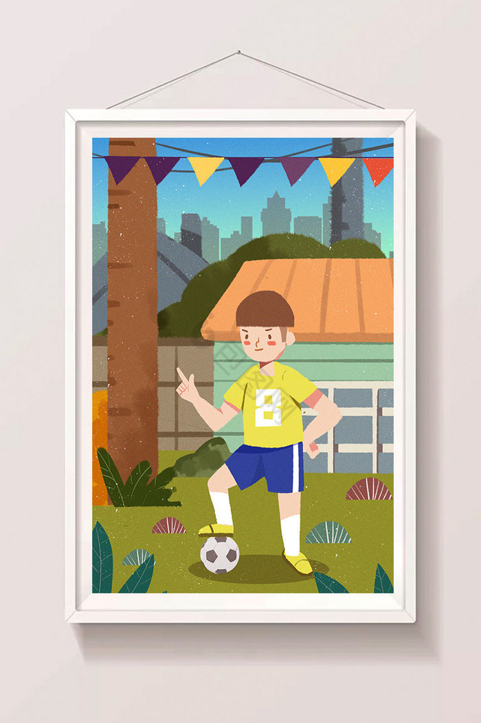 足球小将足球小子足球运动插画图片