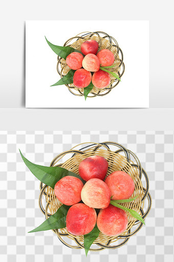 新鲜采摘油桃水果元素图片