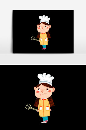 卡通可爱厨师小女孩