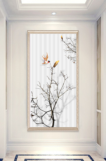 干树枝装饰画-干树枝背景墙-包图网