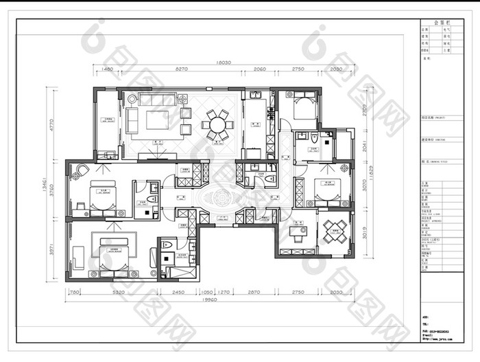 现代高层家装户型CAD