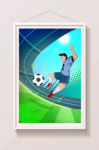 2018欧冠世界杯卡通足球赛场设计插画图片