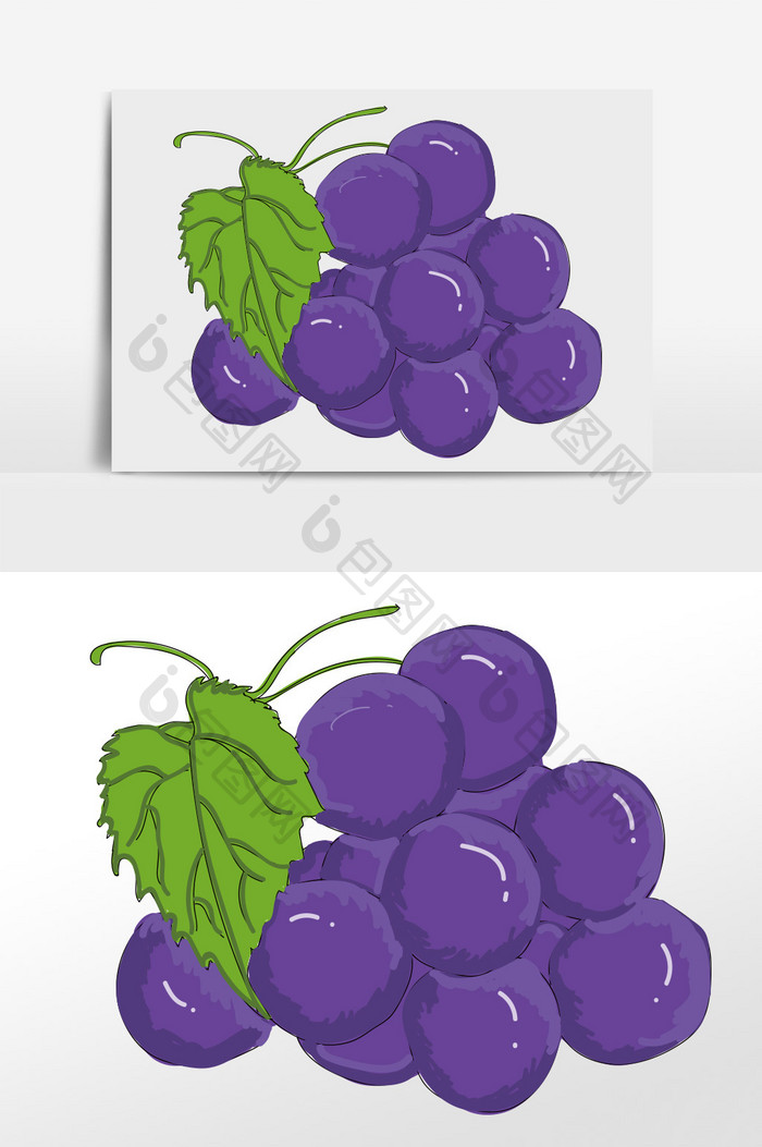 夏天卡通水果元素葡萄