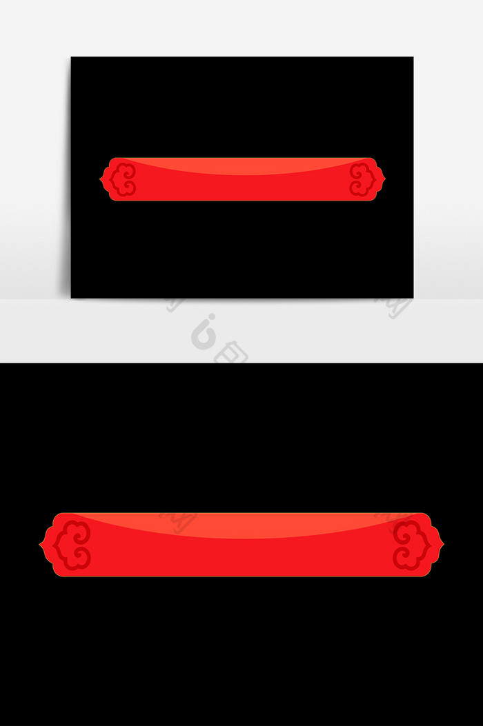 红色边框装饰元素素材