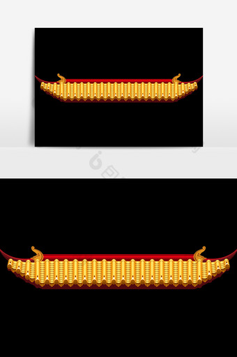 古典金色亭台元素素材图片