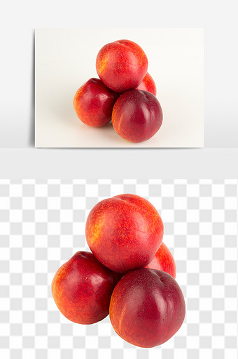 新鲜高清油桃免抠透底png水果元素图片