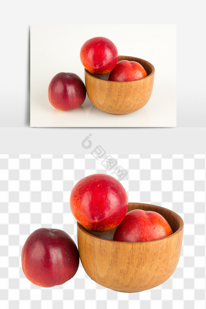 新鲜油桃免抠透底png高清容器水果图片
