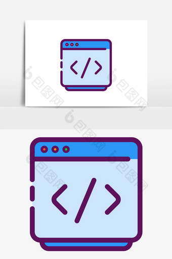 商务简约MBE风格代码编辑器矢量元素图片