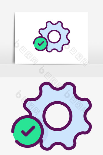 商务简约MBE风格齿轮设置矢量元素图片