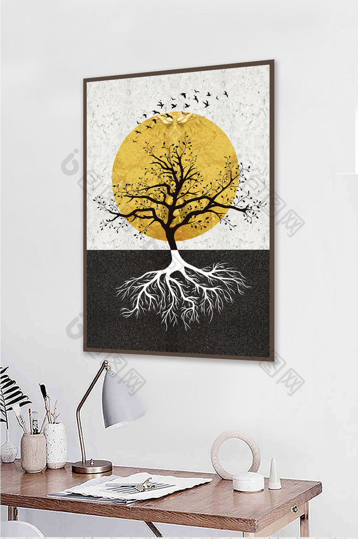 大气文艺抽象风景图案客厅装饰画