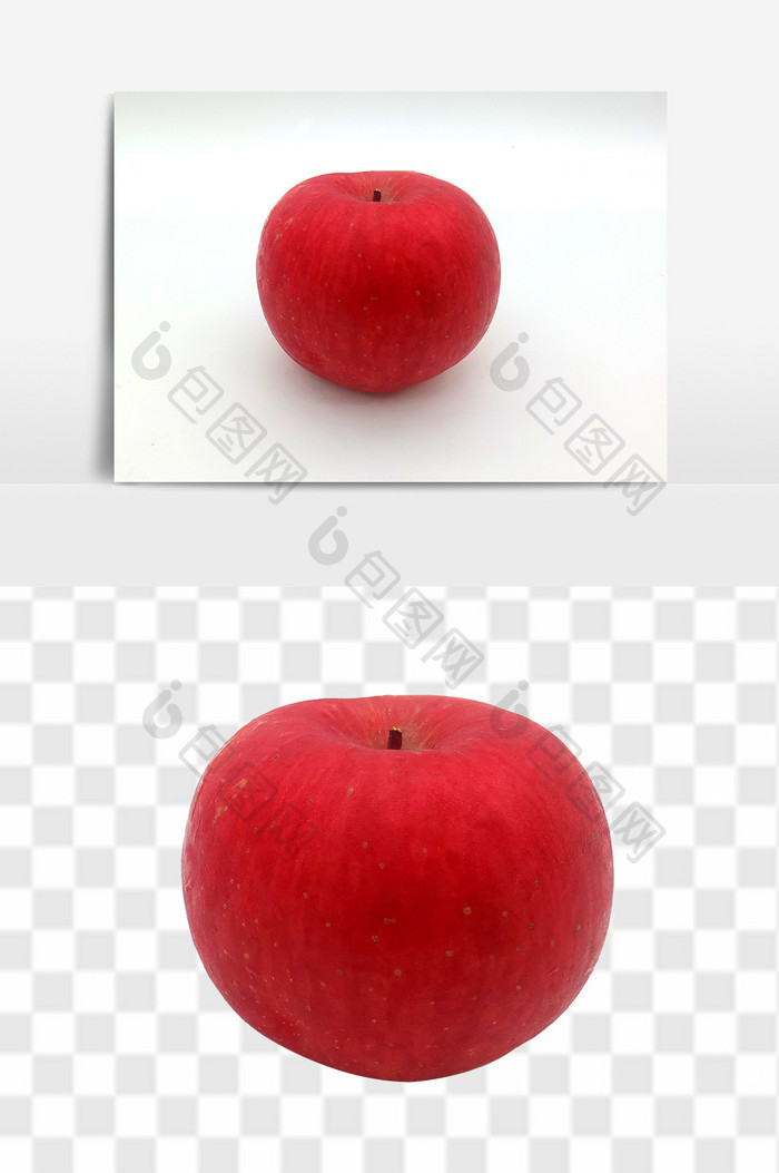 鲜红好看的大红苹果素材