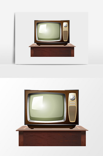卡通复古老式电视机图片