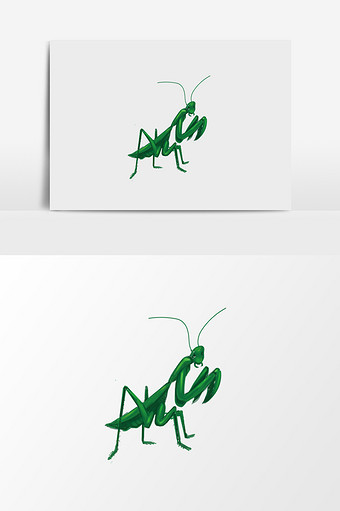 卡通绿色昆虫螳螂图片