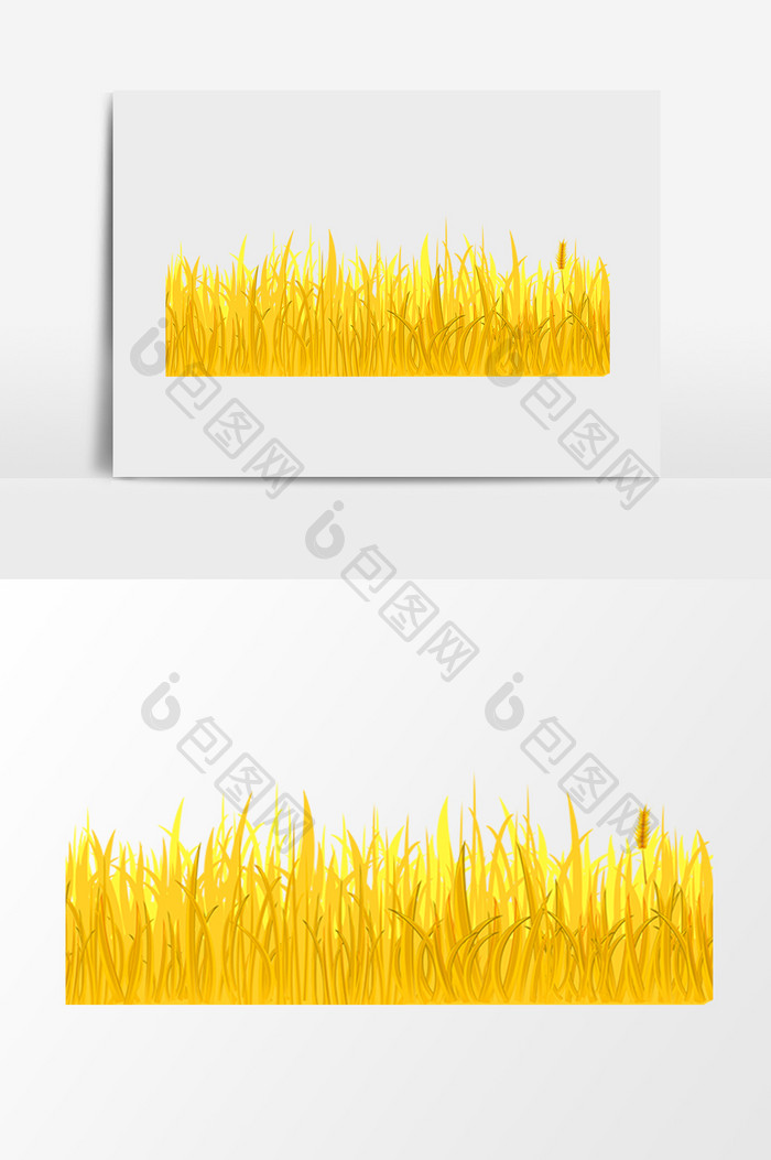 卡通手绘金色麦子麦田