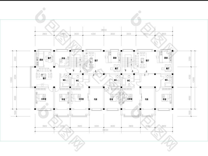 CAD家装户型图定制三室两厅
