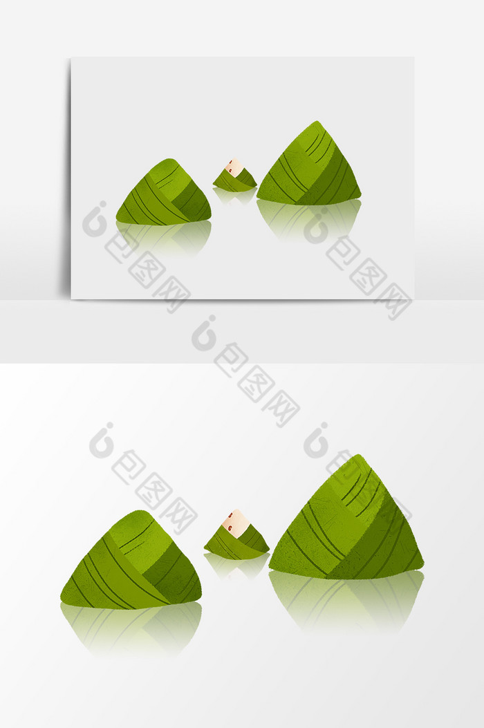 绿色端午素材风格插画图片