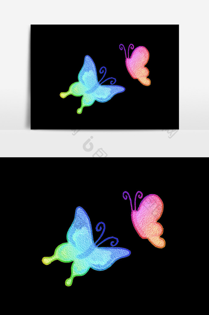 水彩手绘梦幻蝴蝶素材 图片下载 包图网
