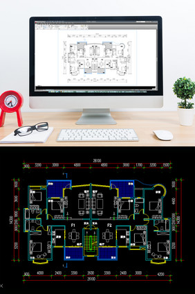 CAD家装二室二厅户型图