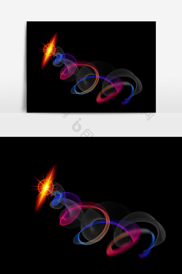 舞动螺旋型线条光效元素