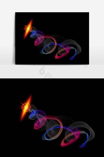 舞动螺旋型线条光效元素图片