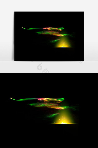 绿色线条型光效元素图片