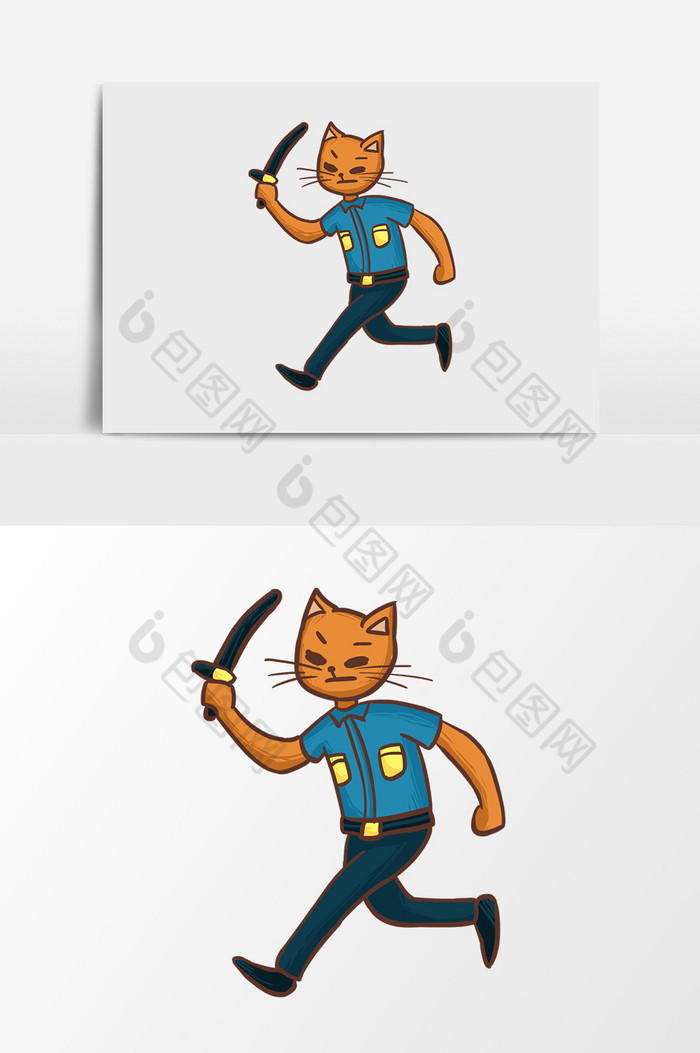 警察猫咪图片