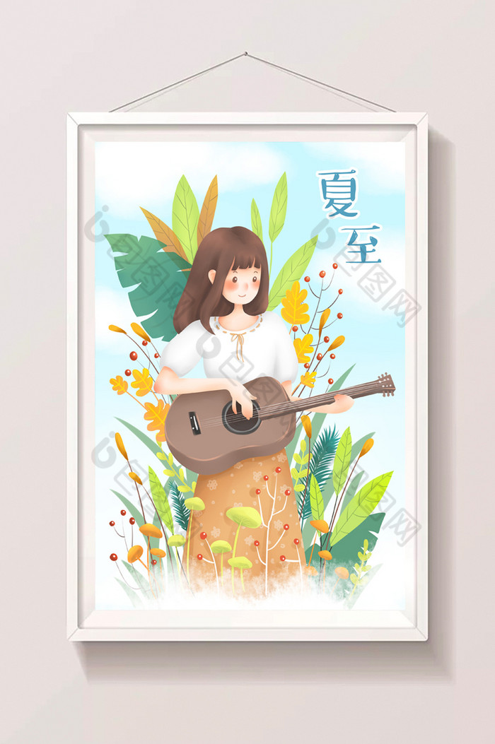 吉他少女夏日图片