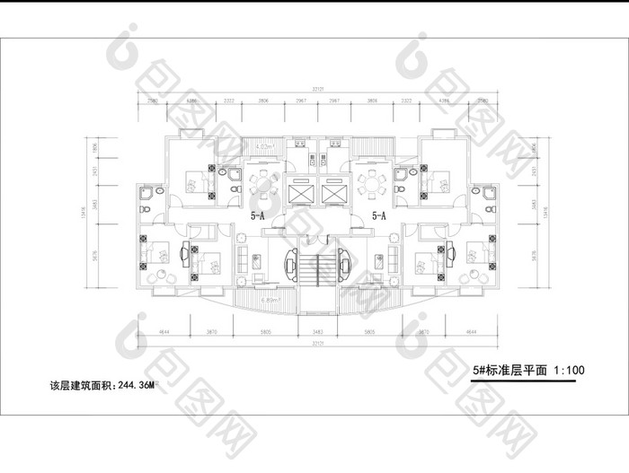 CAD三室两厅家装