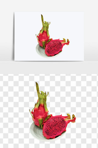 新鲜火龙果高清水果元素装饰素材图片