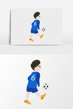 卡通手绘足球运动员