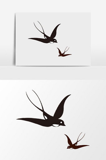 春天卡通手绘燕子小鸟图片