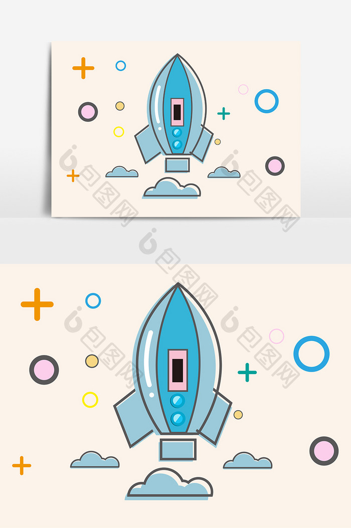 太空飞船元素设计