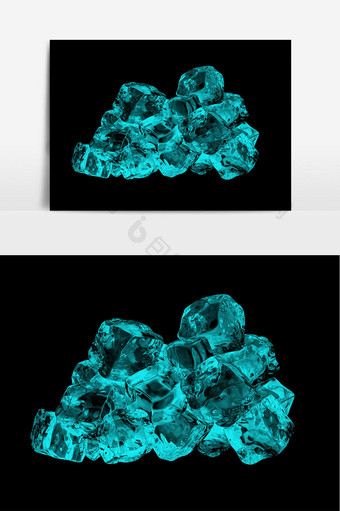蓝色冰块元素设计图片
