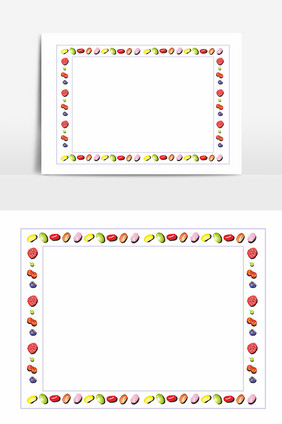 水果花框素材矢量元素